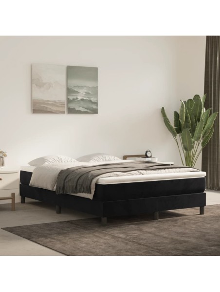 Boxspringbett Schwarz 140x200 cm Samt