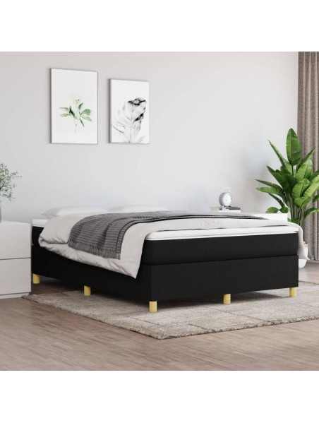 Boxspringbett mit Matratze Schwarz 140x200 cm Stoff