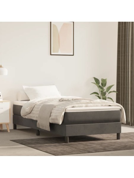 Boxspringbett Dunkelgrau 90x190 cm Samt