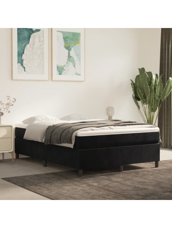 Boxspringbett mit Matratze Schwarz 140x200 cm Samt