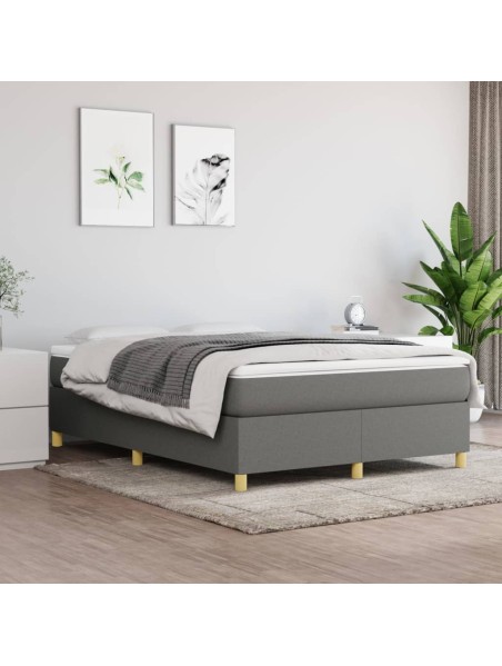 Boxspringbett Dunkelgrau 140x190 cm Stoff