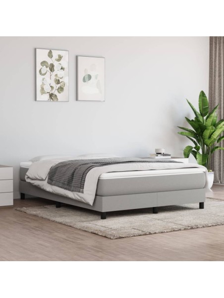 Boxspringbett Hellgrau 140x200 cm Stoff