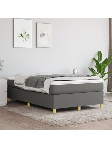 Boxspringbett mit Matratze Dunkelgrau 120x200 cm Stoff