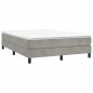 Boxspringbett mit Matratze Hellgrau 140x200 cm Samt