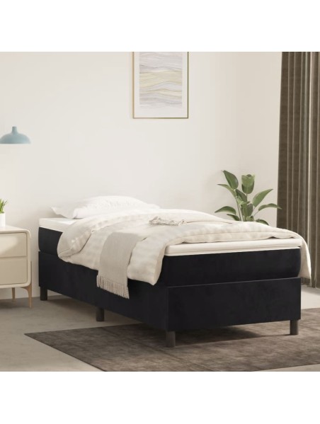 Boxspringbett Schwarz 100x200 cm Samt