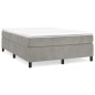 Boxspringbett mit Matratze Hellgrau 140x200 cm Samt