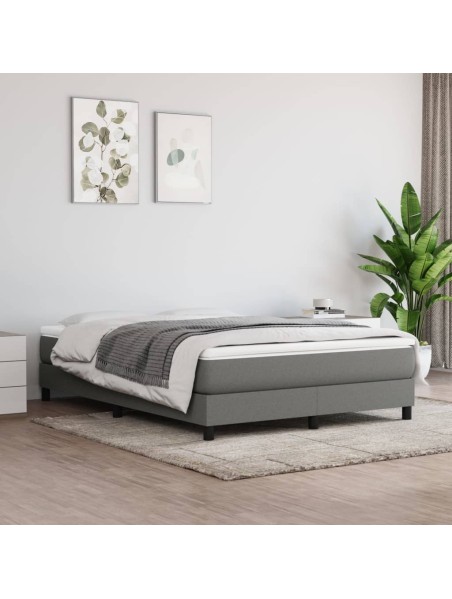 Boxspringbett Dunkelgrau 140x190 cm Stoff