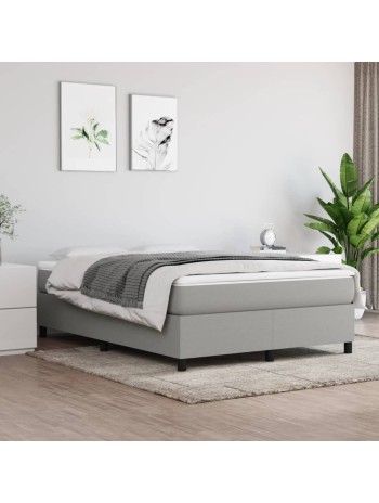 Boxspringbett mit Matratze Hellgrau 140x200 cm Stoff