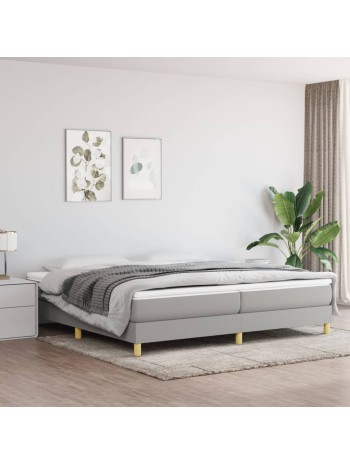 Boxspringbett Hellgrau 200x200 cm Stoff