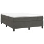 Boxspringbett mit Matratze Dunkelgrau 140x190 cm Samt