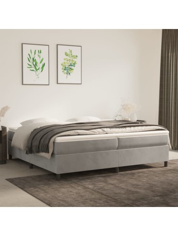 Boxspringbett Hellgrau 200x200 cm Samt