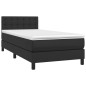 Boxspringbett mit Matratze & LED Schwarz 90x200 cm Kunstleder