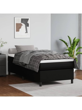 Boxspringbett Schwarz 90x190 cm Kunstleder