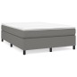 Boxspringbett mit Matratze Dunkelgrau 140x190 cm Stoff