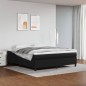 Boxspringbett mit Matratze Schwarz 180x200 cm Kunstleder