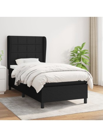 Boxspringbett mit Matratze Schwarz 90x190 cm Stoff