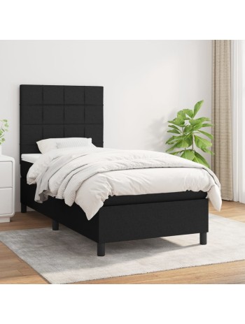 Boxspringbett mit Matratze Schwarz 90x190 cm Stoff