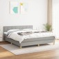 Boxspringbett mit Matratze Hellgrau 180x200 cm Stoff