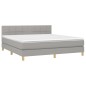 Boxspringbett mit Matratze Hellgrau 180x200 cm Stoff