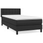 Boxspringbett mit Matratze Schwarz 90x200 cm Kunstleder