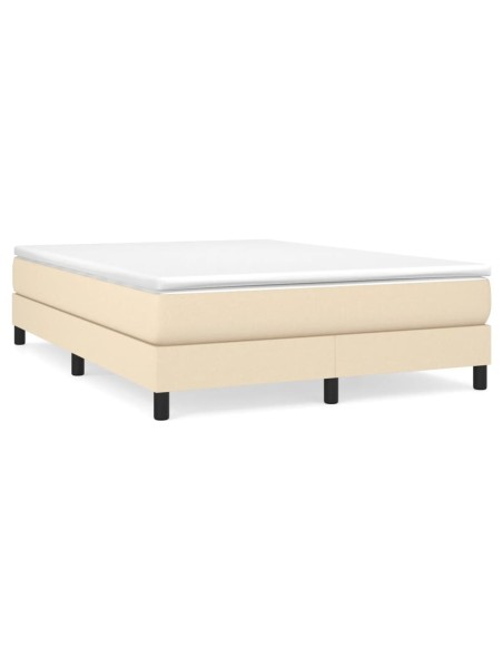 Boxspringbett Creme 140x200 cm Stoff