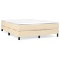 Boxspringbett Creme 140x200 cm Stoff