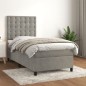 Boxspringbett mit Matratze Hellgrau 100x200 cm Samt