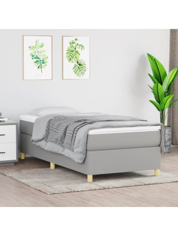 Boxspringbett mit Matratze Hellgrau 90x190 cm Stoff