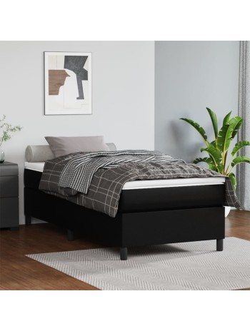 Boxspringbett mit Matratze Schwarz 80x200 cm Kunstleder