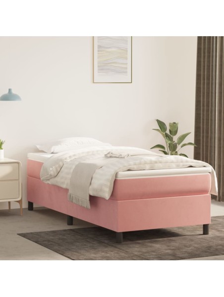 Boxspringbett mit Matratze Rosa 90x200 cm Samt