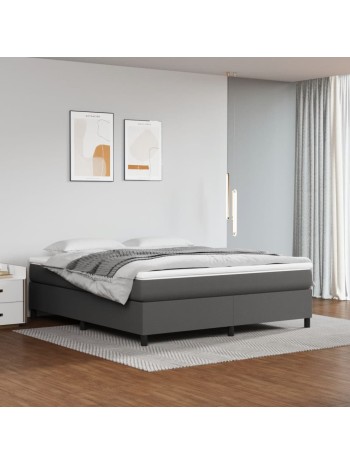 Boxspringbett Grau 160x200 cm Kunstleder