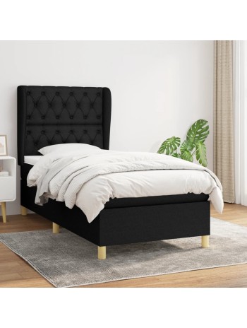 Boxspringbett mit Matratze Schwarz 80x200 cm Stoff