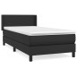 Boxspringbett mit Matratze Schwarz 90x190 cm Kunstleder