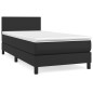 Boxspringbett mit Matratze Schwarz 90x190 cm Kunstleder