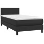 Boxspringbett mit Matratze Schwarz 90x190 cm Kunstleder