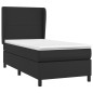 Boxspringbett mit Matratze Schwarz 90x200 cm Kunstleder