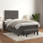 Boxspringbett mit Matratze Dunkelgrau 120x200 cm Samt