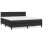 Boxspringbett mit Matratze Schwarz 180x200 cm Kunstleder