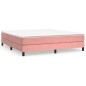 Boxspringbett mit Matratze Rosa 160x200 cm Samt