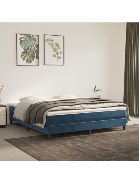 Boxspringbett Dunkelblau 180x200 cm Samt