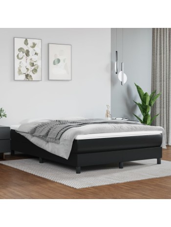 Boxspringbett mit Matratze Schwarz 140x190 cm Kunstleder