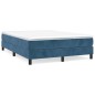 Boxspringbett mit Matratze Dunkelblau 140x190 cm Samt