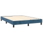 Boxspringbett mit Matratze Dunkelblau 140x190 cm Samt