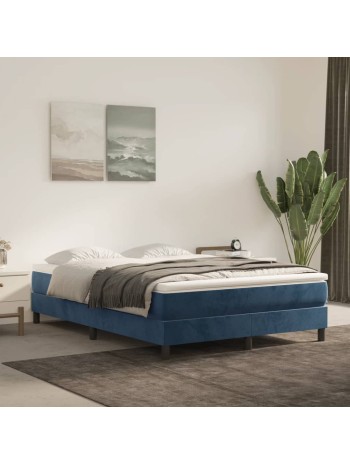 Boxspringbett Dunkelblau 140x200 cm Samt