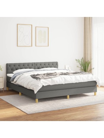 Boxspringbett mit Matratze Dunkelgrau 160x200 cm Stoff