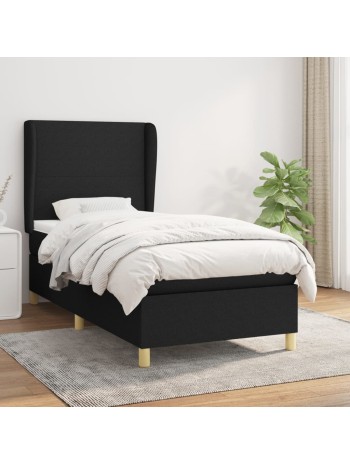 Boxspringbett mit Matratze Schwarz 90x190 cm Stoff