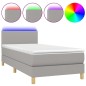 Boxspringbett mit Matratze & LED Hellgrau 90x190 cm Stoff