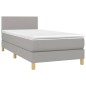 Boxspringbett mit Matratze & LED Hellgrau 90x190 cm Stoff