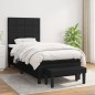 Boxspringbett mit Matratze Schwarz 100x200 cm Stoff