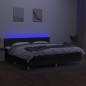 Boxspringbett mit Matratze & LED Schwarz 200x200 cm Stoff